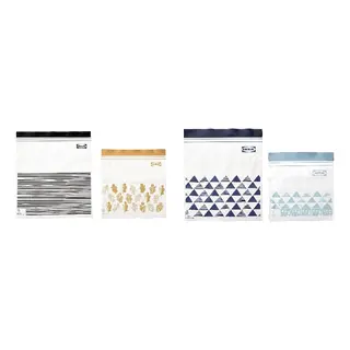 ISTAD set: resealable bag x2, patterned black/yellow + patterned/blue, 2.5/1.2 l