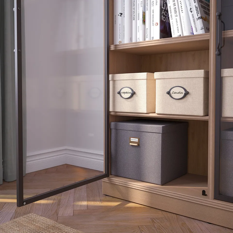 part: LANESUND glass-door cabinet