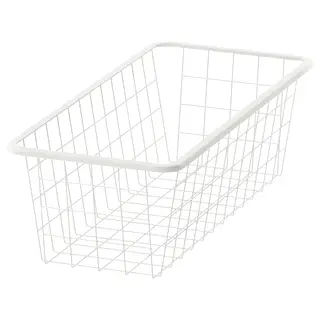 JONAXEL wire basket, white, 25x51x15 cm
