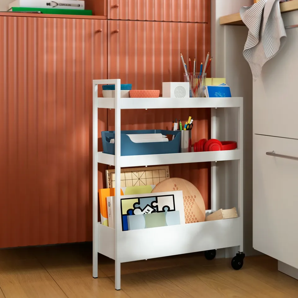 NISSAFORS Trolley, white, 50.5x19x67 cm