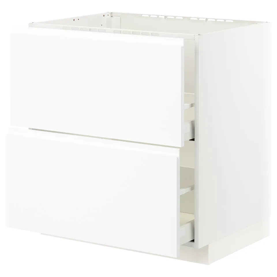 METOD white kitchen unit, sleek minimalist design, rectangular, modern.