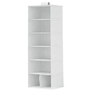 STUK hanging storage with 7 compartments, white/black, 30x30x90 cm