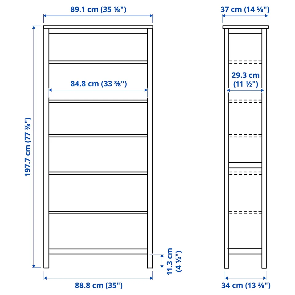 HEMNES Storage combination w doors/drawers, black-brown/light brown stained, 180x197 cm