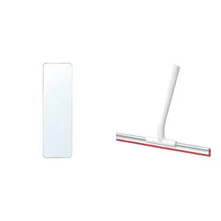 LILLNAGGEN/LINDBYN set: mirror + squeegee, white, Width 40 x Height 130 cm