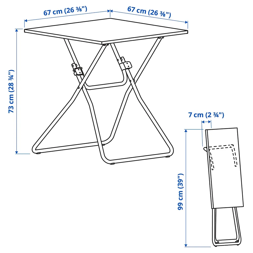 Illustration with measurements for the product: GUNDE.