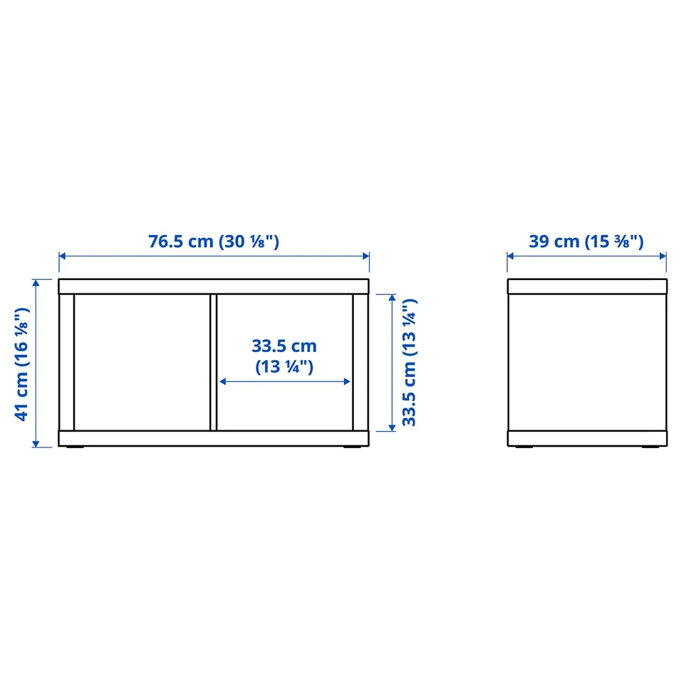 Illustration with measurements for the product: KALLAX.