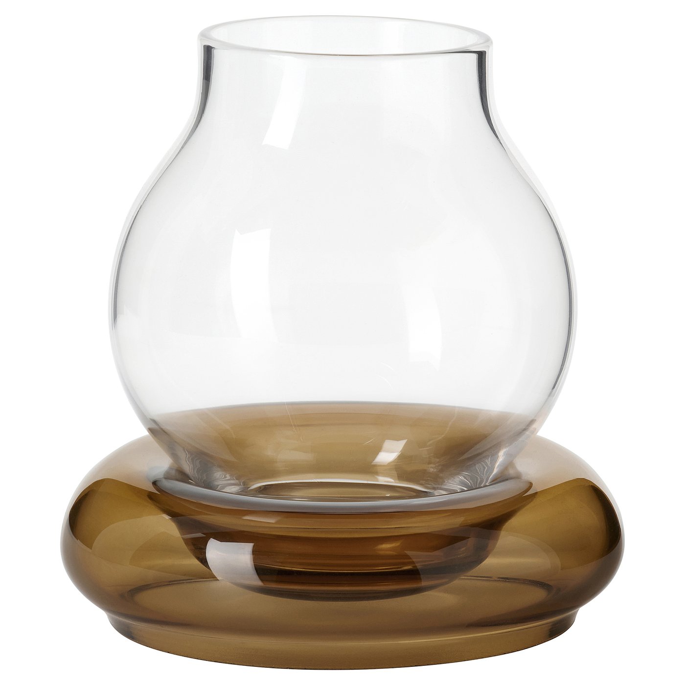 OMMJÄNGE tealight holder, glass, 12 cm