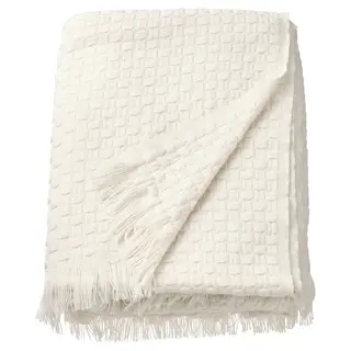 HORNMAL throw, off-white, 130x170 cm