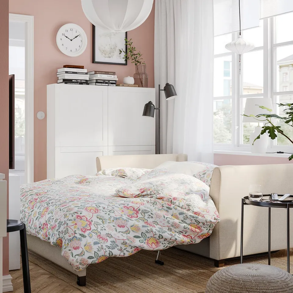 EKHOLMA 2-seat sofa-bed, Kilanda light beige
