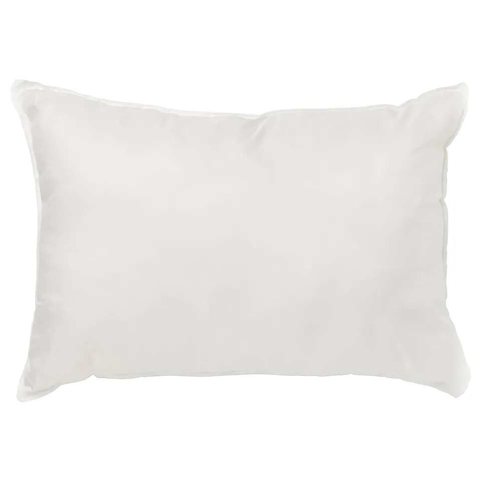 White rectangular sofa cushion with plump, crowd-pleasing design.