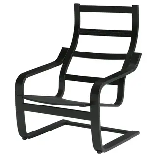 POÄNG armchair frame, black-brown, Width 68 x Depth 82 x Height 97 cm