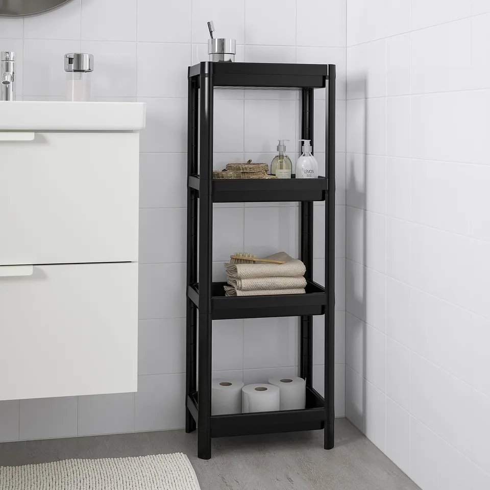 VESKEN Shelf unit, black, 37x23x101 cm