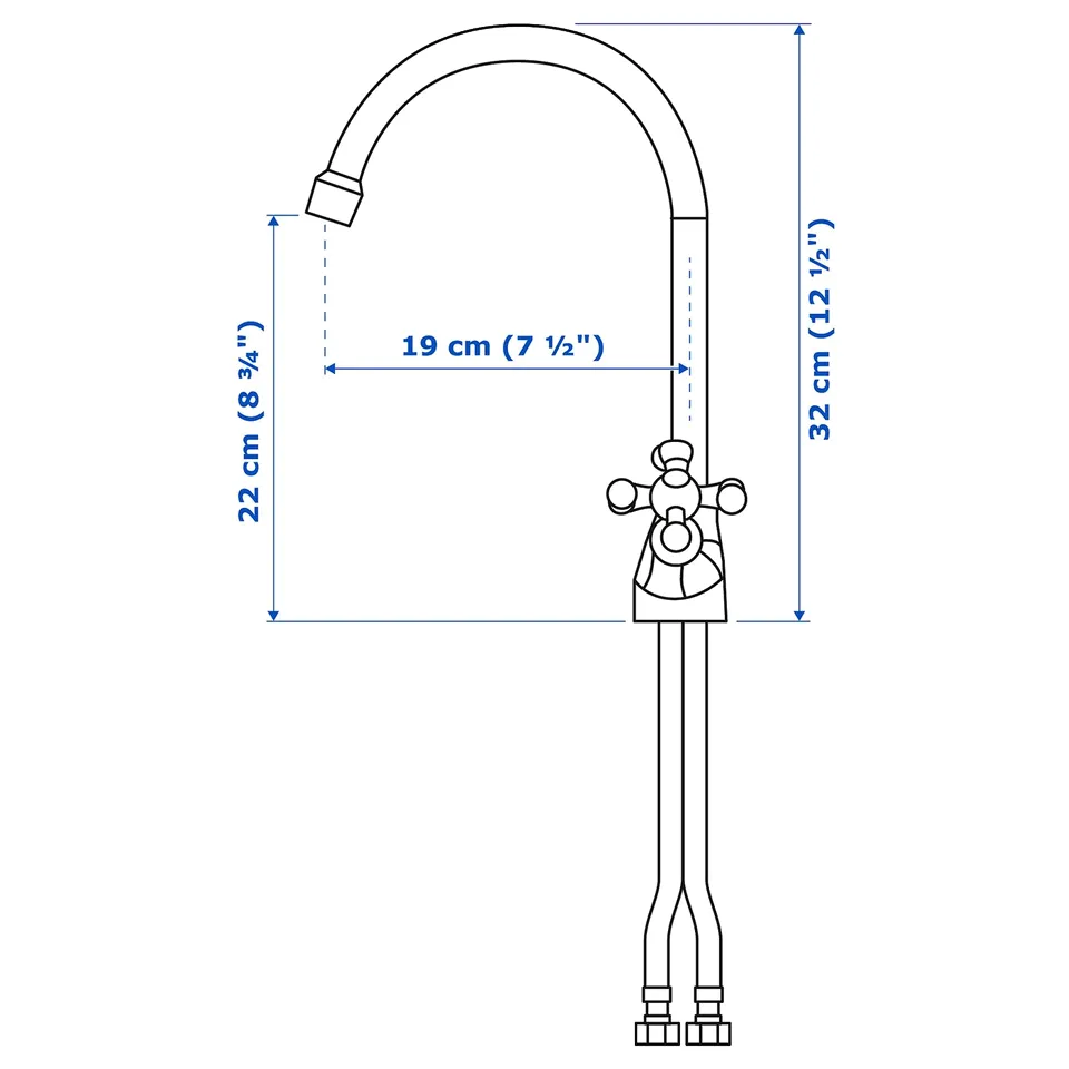 Illustration with measurements for the product: EDSVIK.
