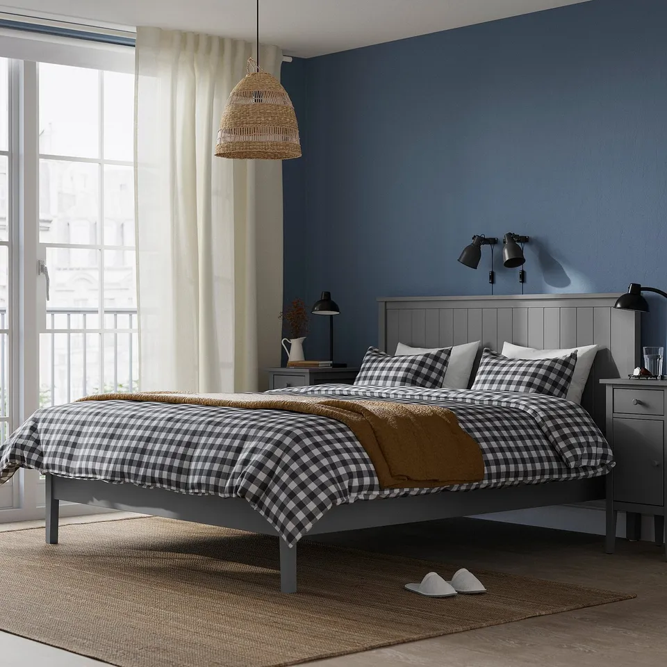 GULLABERG Bedroom furniture, set of 3, grey, 160x200 cm