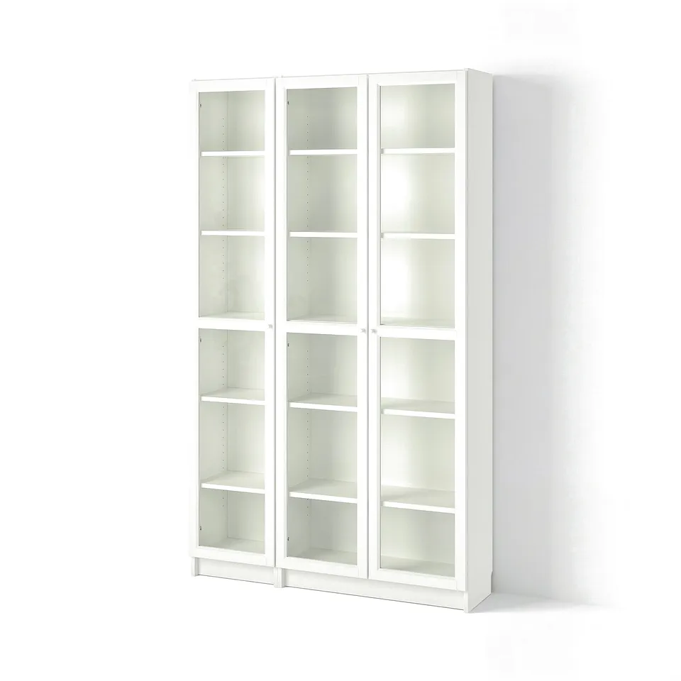 BILLY / OXBERG Bookcase with glass-doors, white, 120x30x202 cm
