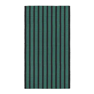 VÄGSKYLT rug, flatwoven, blue-green/black, 80x150 cm