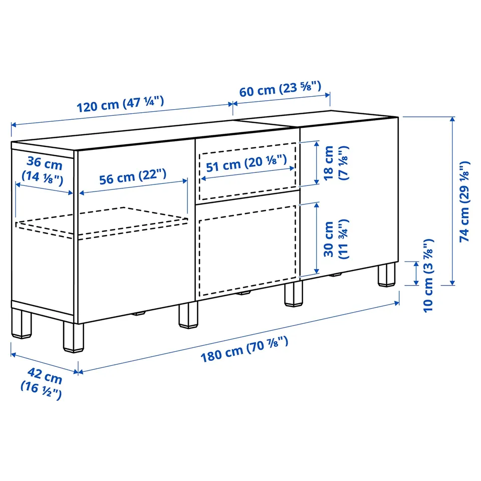 part: BESTÅ storage combination with drawers