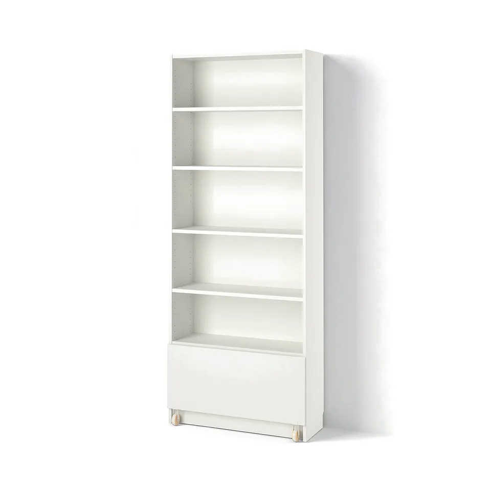 BILLY Bookcase with drawer, white, 80x30x202 cm