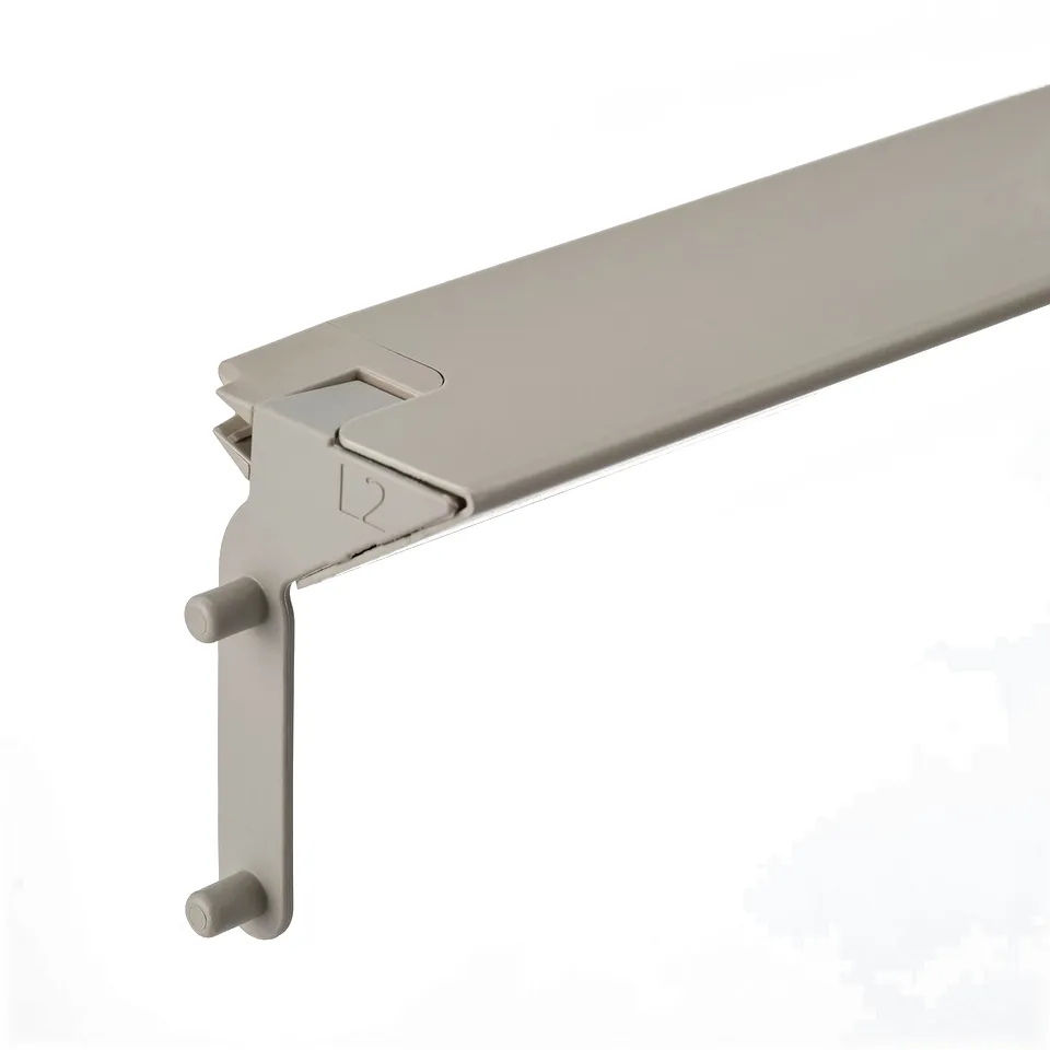 Modern metallic led light fixture for wardrobe. Sleek design and secure mounting brackets.