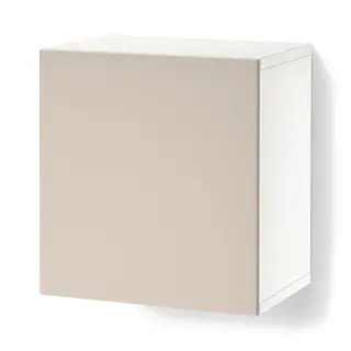 BESTÅ shelf unit with door, white/Lappviken light grey-beige, 60x42x64 cm