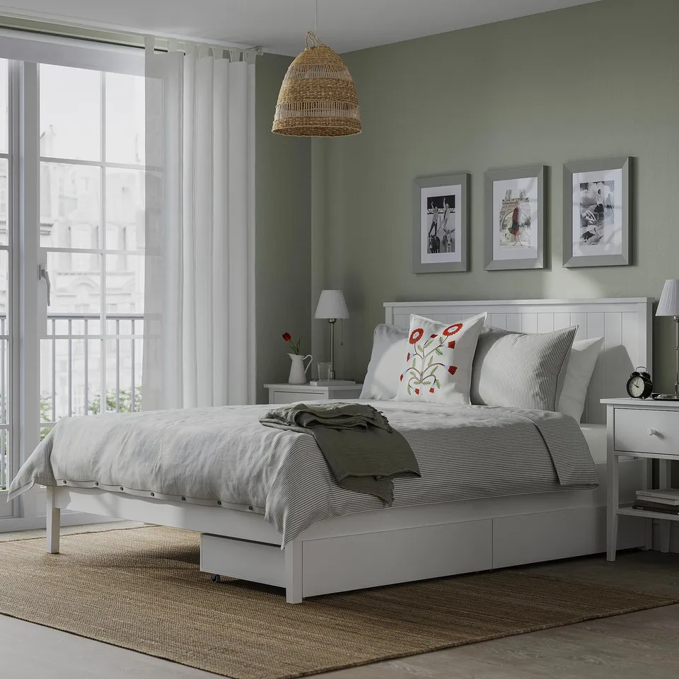 part: GULLABERG bed frame with 2 storage boxes