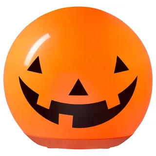 KUSTFYR LED table lamp, pumpkin/battery-operated orange, Height 16 cm