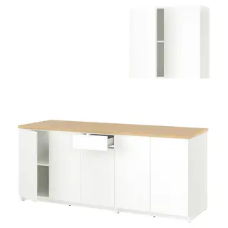 KNOXHULT kitchen, white, 204x61x220 cm