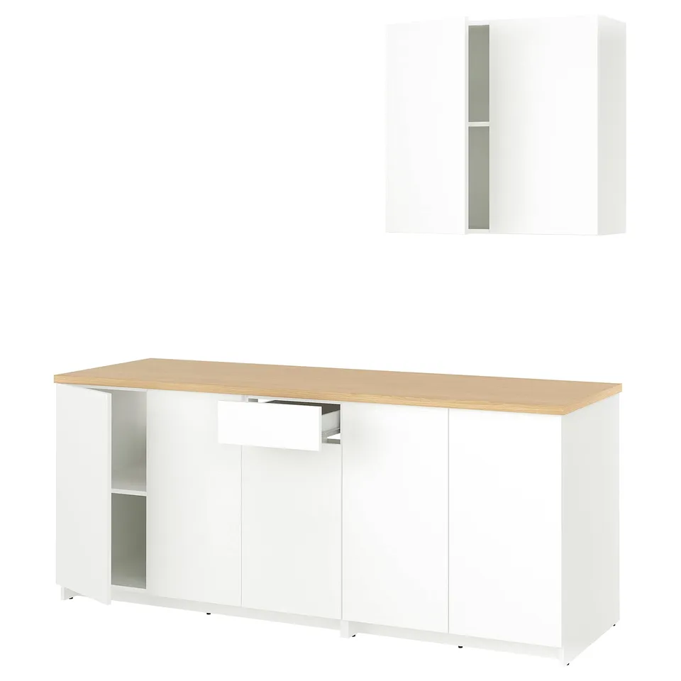 KNOXHULT Kitchen, white, 204x61x220 cm