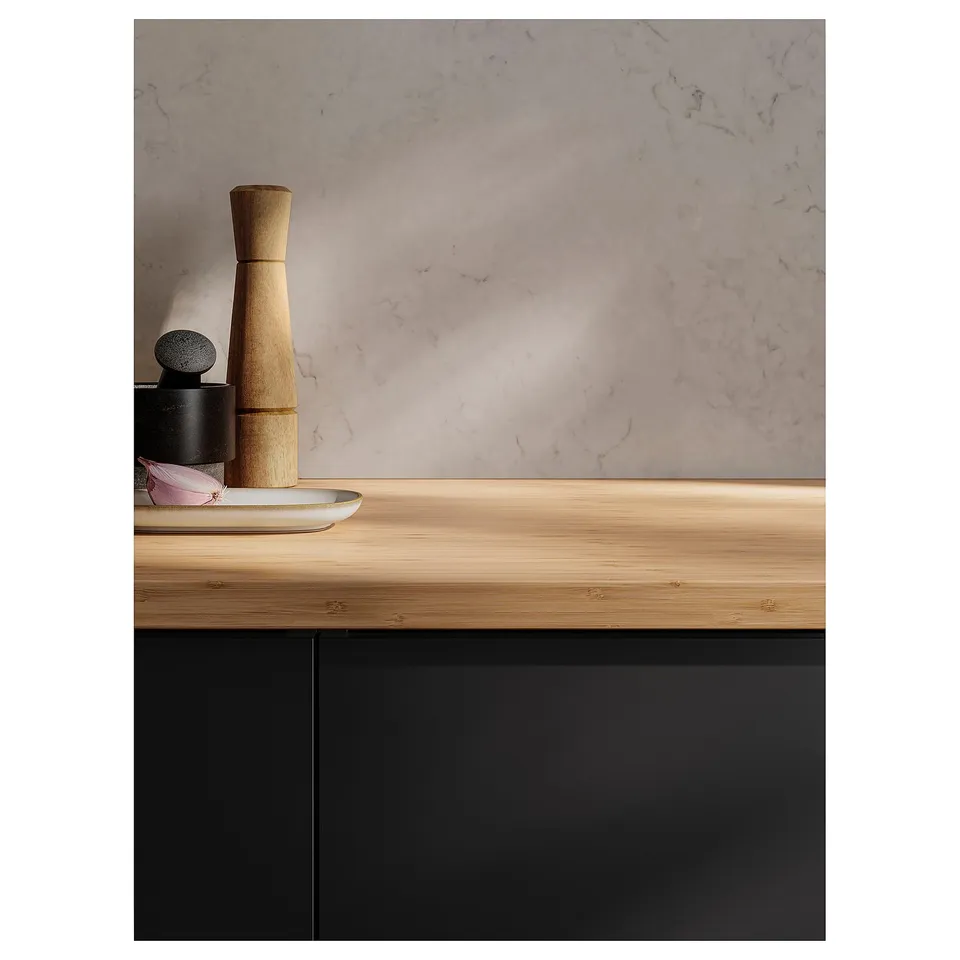 HOLMARED Worktop, bamboo/veneer, 186x2.8 cm