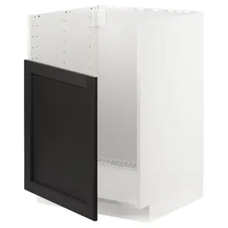 METOD base cab f TALLSJÖN sink, white/Lerhyttan black stained, 60x60x80 cm