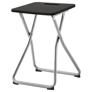 GUNDE folding stool, black, Width 34 x Depth 32 x Height 45 cm