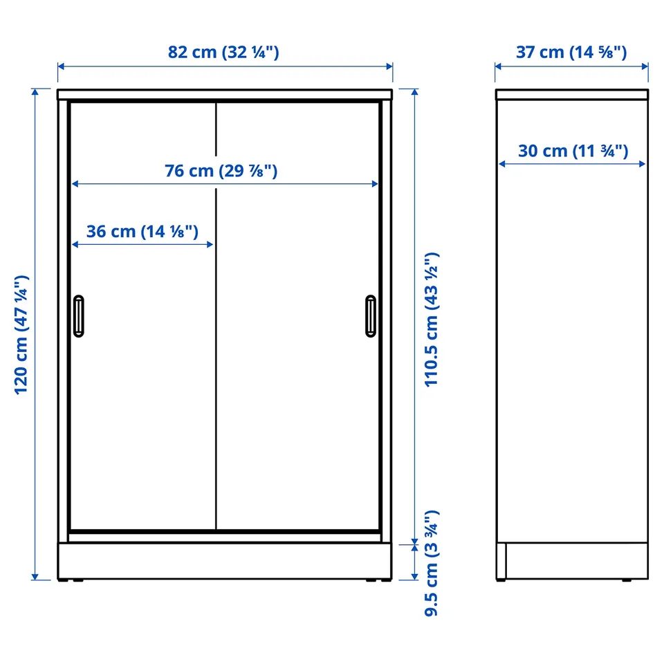 Illustration with measurements for the product: TONSTAD.