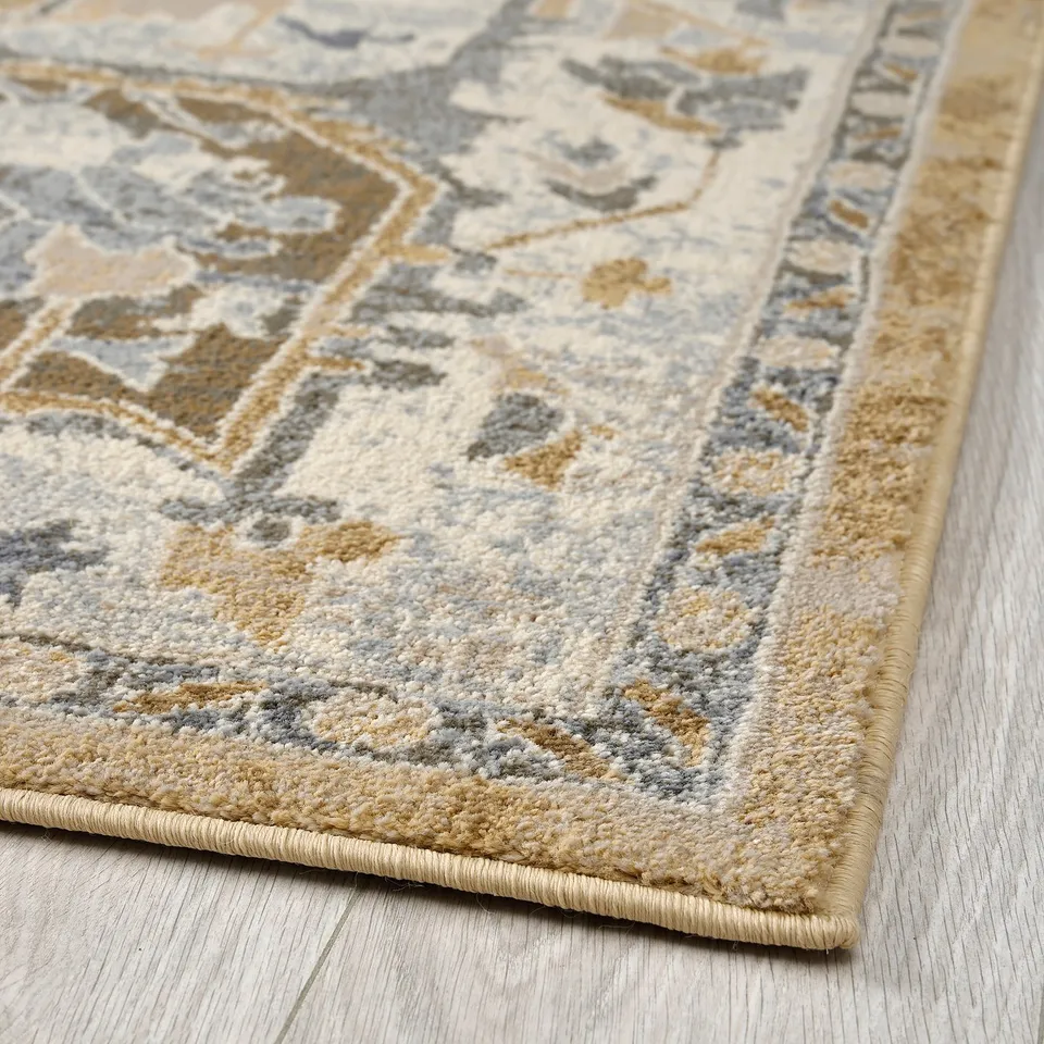 JÄRNVÄG Rug, low pile, ornament pattern beige/dark beige, 200x300 cm