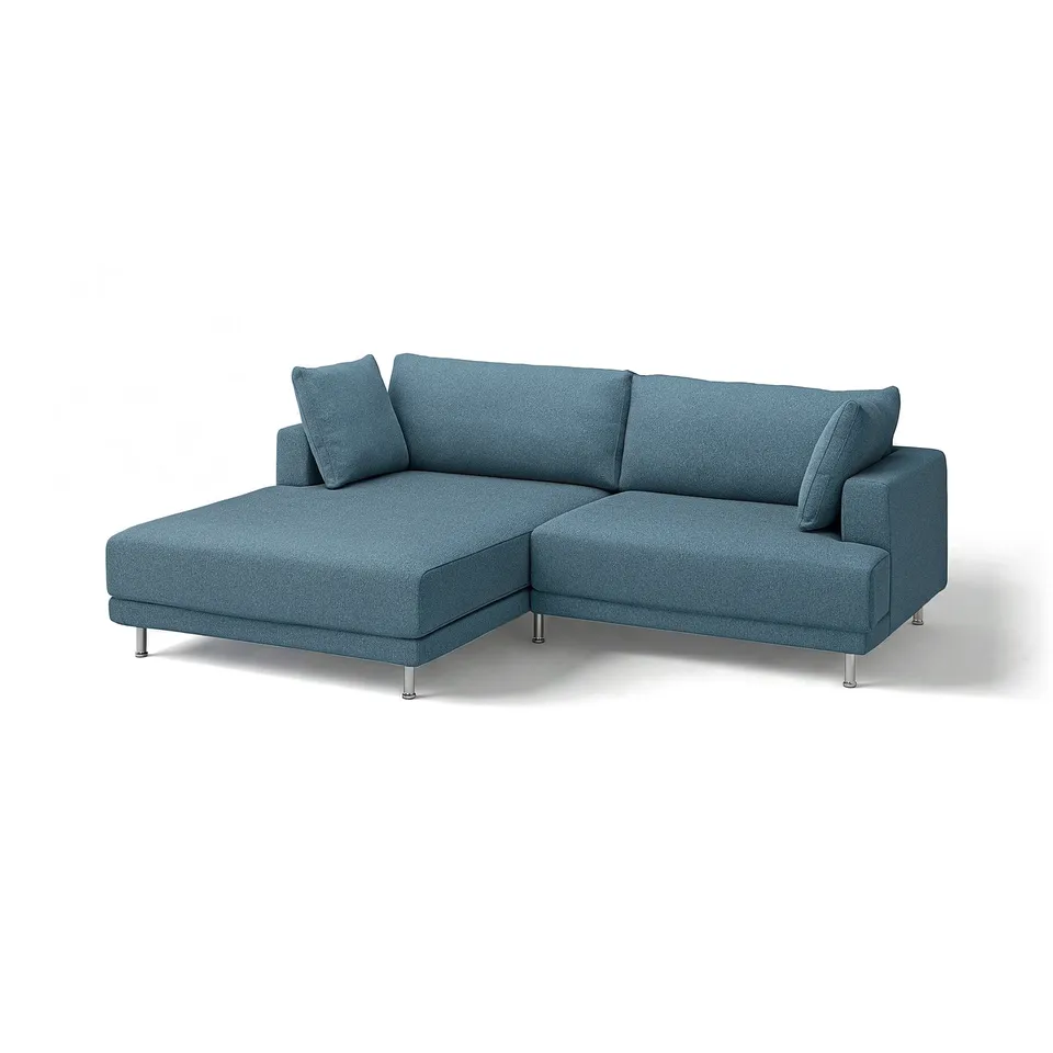 UPPÅKRA blue sectional sofa, modern & cosy, with plush cushions.