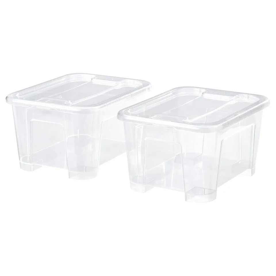 SAMLA Box with lid, transparent, 14x18x10 cm/1 l