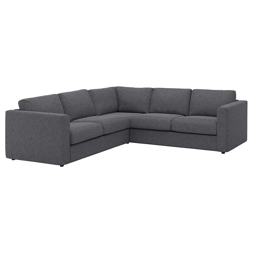 Grey VIMLE sectional sofa, l-shaped design, modern minimalist style, plush cushions, durable fabric.