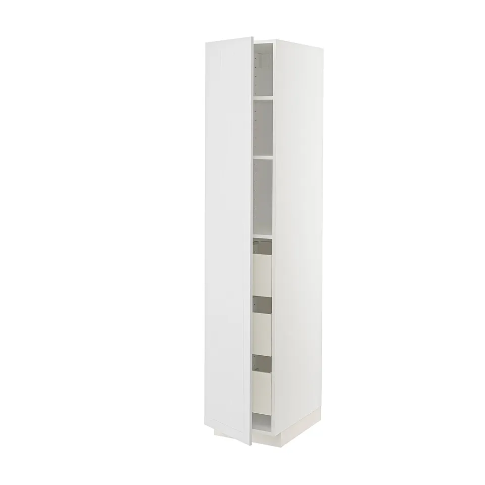 METOD white kitchen storage cabinet with shelves