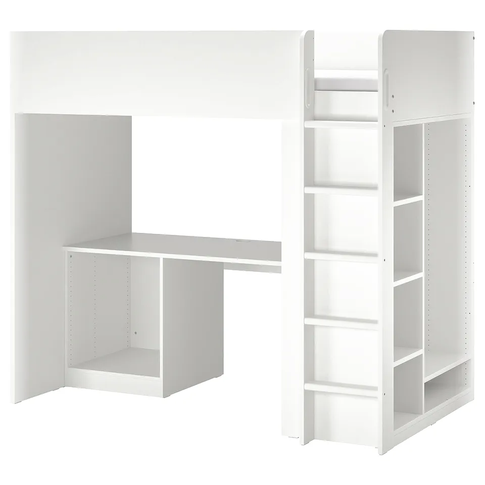 part: SMÅSTAD loft bed frame w desk and storage