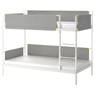 VITVAL bunk bed frame, white/light grey, 90x200 cm