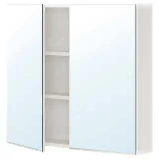 ENHET mirror cabinet with 2 doors, white, 80x17x75 cm