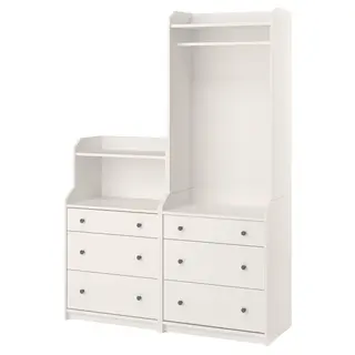 HAUGA storage combination, white, 140x199 cm