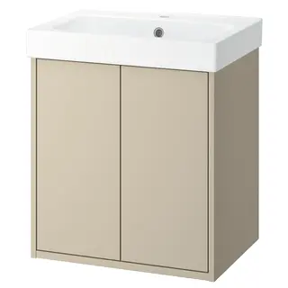 HAVBÄCK / ORRSJÖN wash-stnd w drs/deep wash-basin, beige, 62x49x72 cm