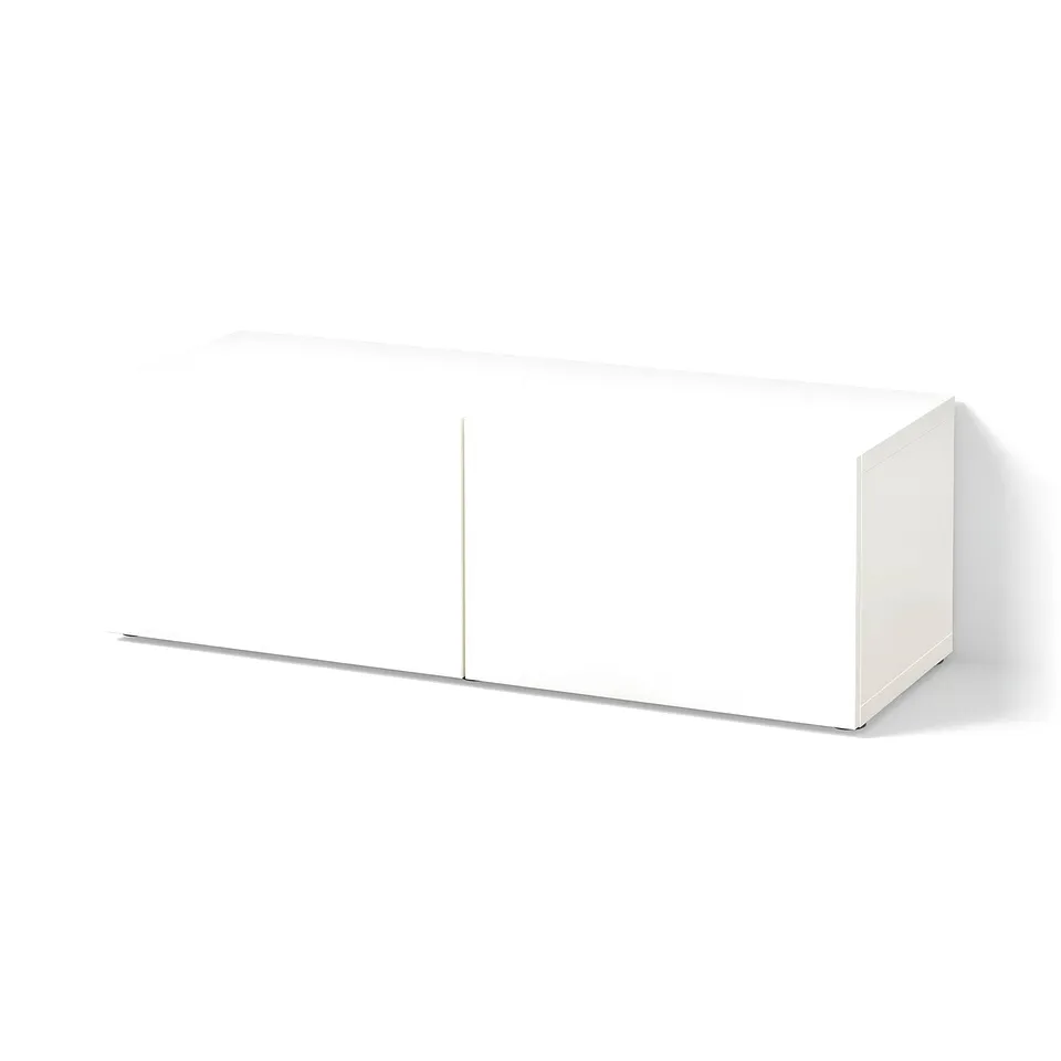 BESTÅ Shelf unit with doors, white/Lappviken white, 120x42x38 cm