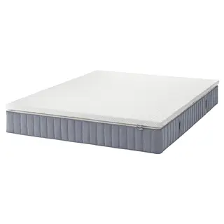 VALEVÅG mattress and mattress pad, extra firm light blue/Nordberget white, 180x200 cm