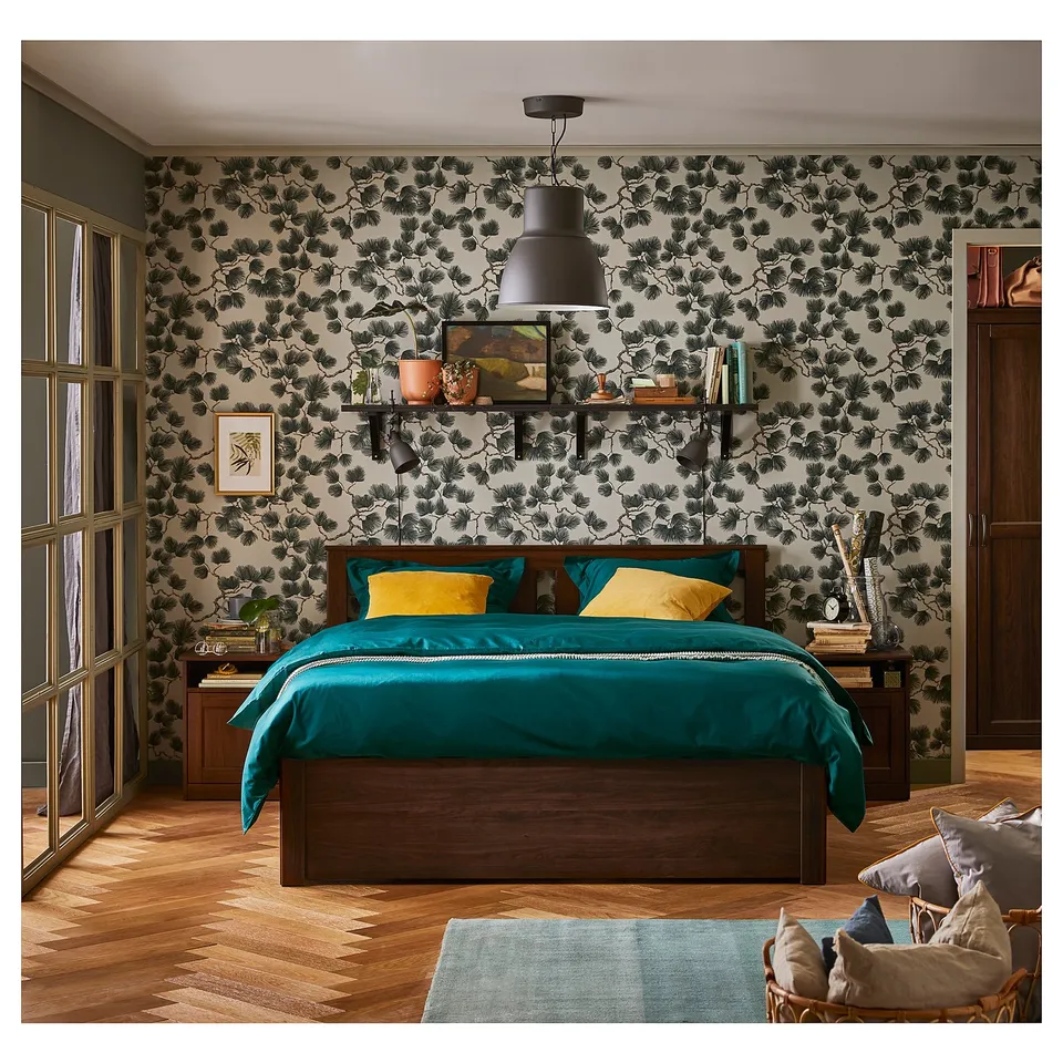 part: SONGESAND bed frame with 2 storage boxes