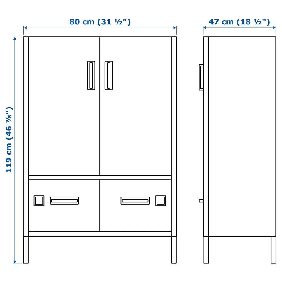 Illustration with measurements for the product: IDÅSEN.