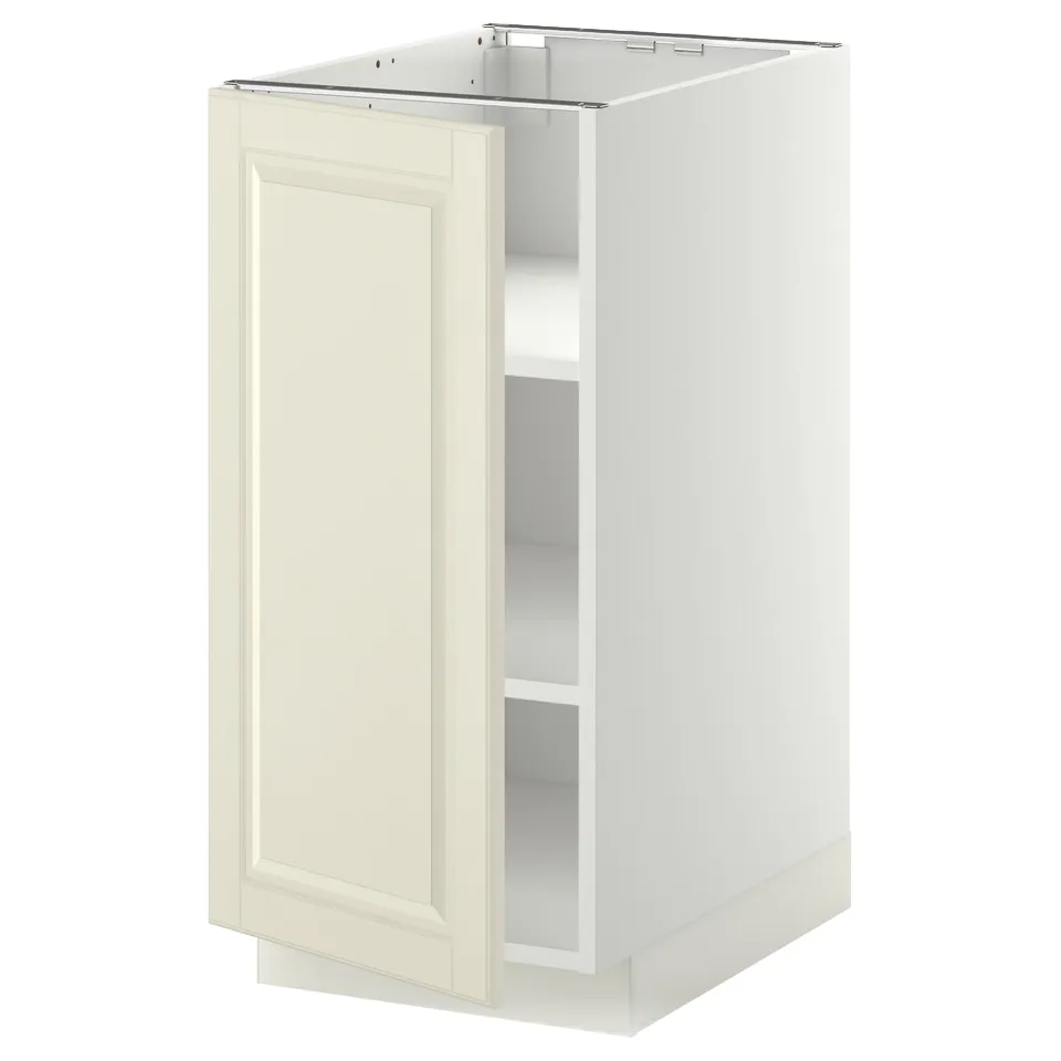 METOD off-white kitchen cabinet; rectangular, wooden, 1 door, side-mounted.