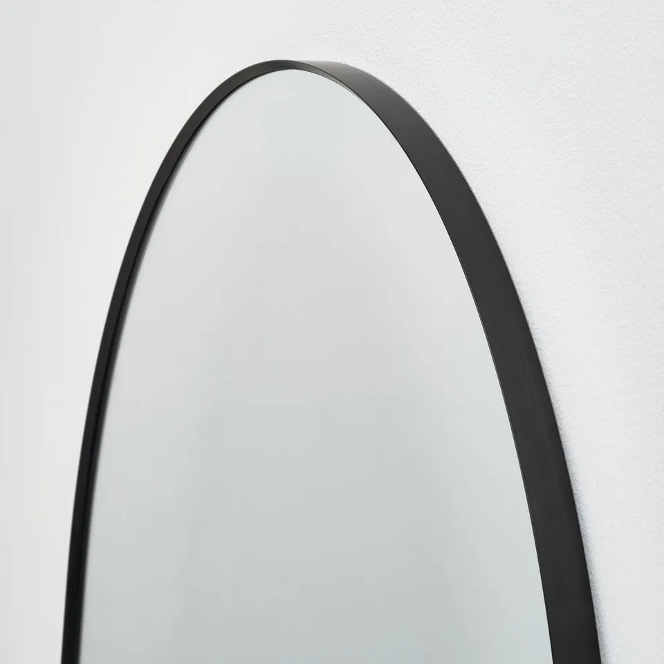 LINDBYN Mirror, black, 80x80 cm