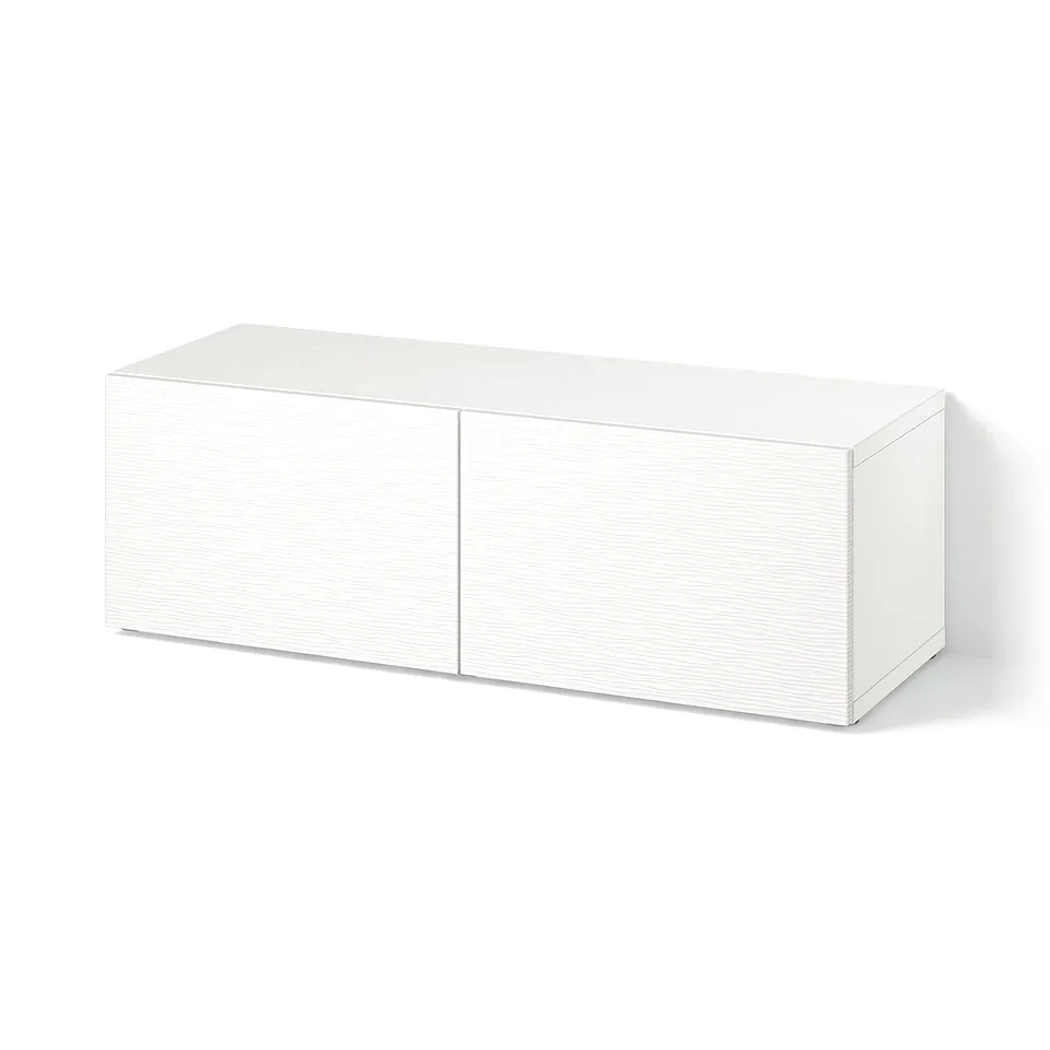 BESTÅ Shelf unit with doors, white/Laxviken white, 120x42x38 cm