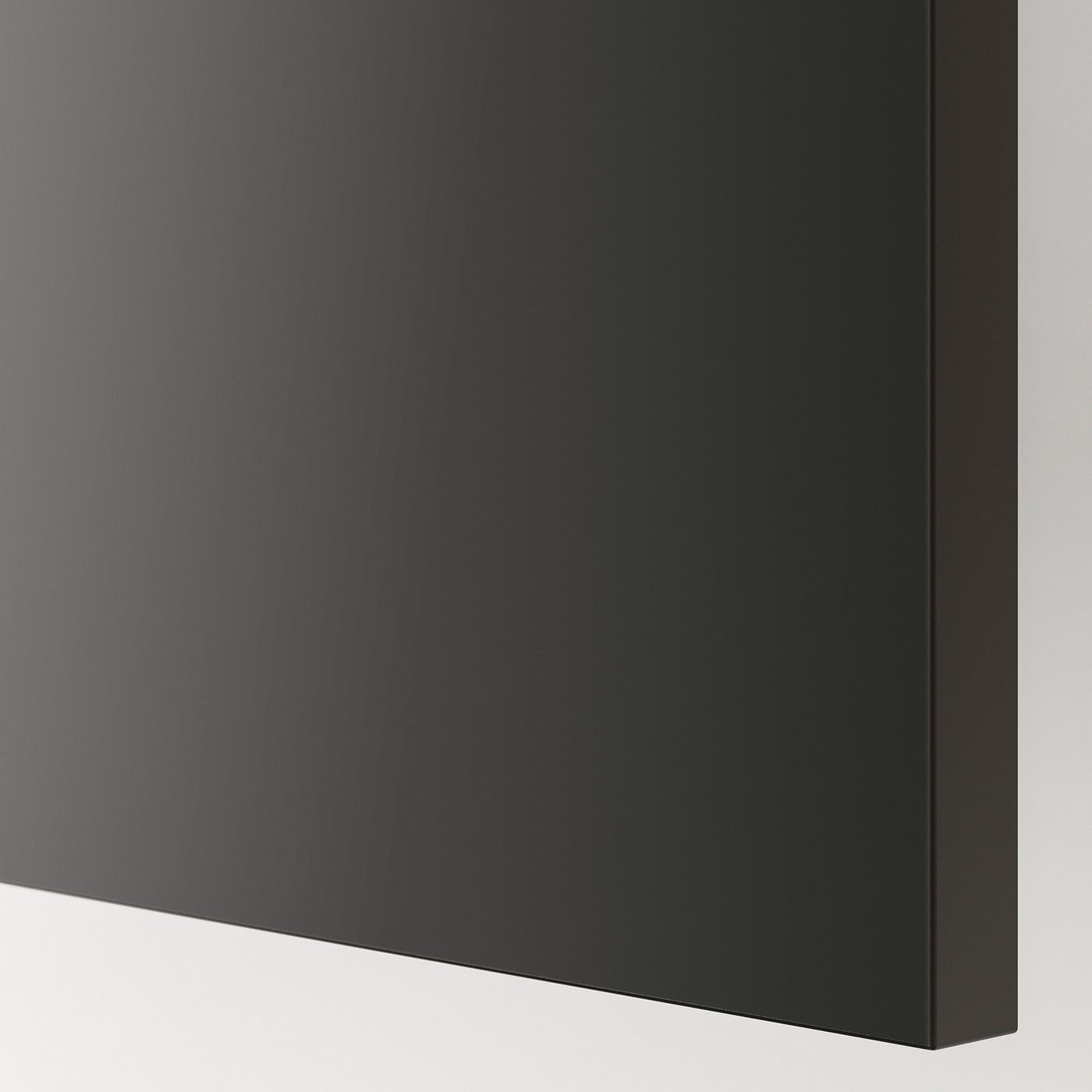 Dark grey modern kitchen cabinet; smooth, sleek surface, sturdy design.